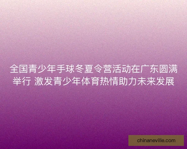 全国青少年手球冬夏令营活动在广东圆满举行 激发青少年体育热情助力未来发展